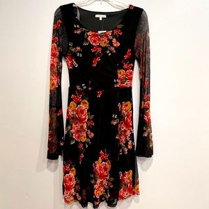 Charlotte Russe long sleeve floral midi dress